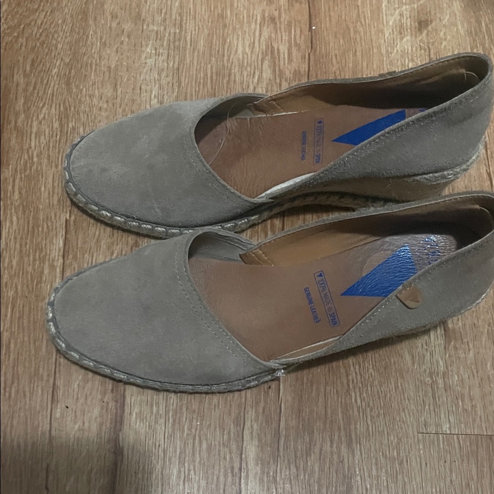 Toms Taupe Espadrille Flats
